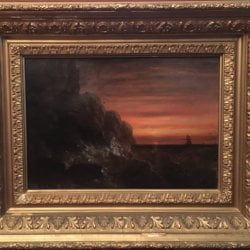 [unattributed] American school : <i>Surf at sunset</i>, ca.1870.