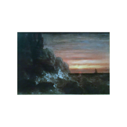 [unattributed] American school : <i>Surf at sunset</i>, ca.1870.