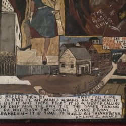 Reverend Louis S Mance [1912-1961?] outsider artist : <i>The city breaks down</i>, ca.1949.