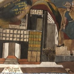 Reverend Louis S Mance [1912-1961?] outsider artist : <i>The city breaks down</i>, ca.1949.