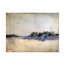 Thomas Watson Ball [1863-1934] : American watercolor : <i>House along the river</i>, ca.1900.