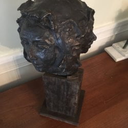 Signed Colter American bronze : <i>Head with many faces</i>, ca.1960s.