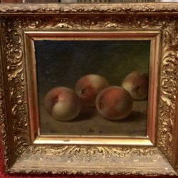 George Harvey [1800-1878] : <i>Still-life with four peaches</i>, ca.1860s.