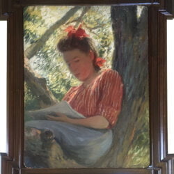 Joseph Henry Hatfield [1863-1928] American artist : Reading in a tree, ca.1910.