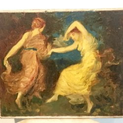 [unattributed, European school] Art Nouveau painting : <i>The two dancers</i>, 1936.