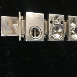 [unattributed] American Sterling silver : <i>Sterling silver bracelet speaker box design</i>, ca.1980s.