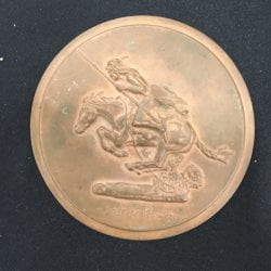 Frederic Sackrider Remington [1861-1909] : <i>Brass Native medallion</i>, ca.1950.