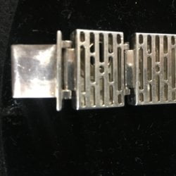 [unattributed] American Sterling silver : <i>Sterling silver bracelet speaker box design</i>, ca.1980s.