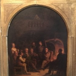 [unattributed] American school signed historical painting  : <i>New York tavern scene</i>, 1848.h