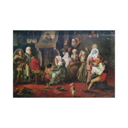 [unattributed] Flemish school : Flemish tavern scene, ca.1790-1820.