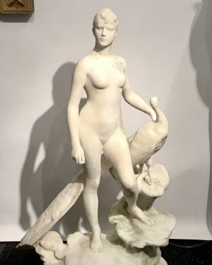 Jean-Alexandre-Joseph Falguière [1831-1900] French sculptor : <i>La Femme au paon [Juno and the peacock]</i>, ca.1890.