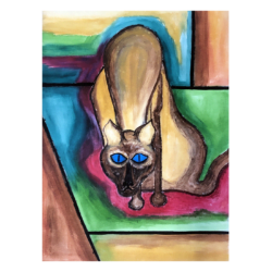 Pat Jensen [1929-2009] Connecticut artist : <i>My cat</i>, ca.1950