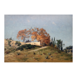 Johan Peter von Wildenradt [1861-1904] Danish Artist : <i>Figure in a landscape</i>, 1890.