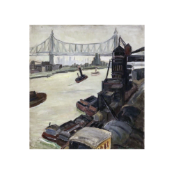 Neva Alma (Schrist) Coffey [1902-1986] American WPA artist : <i>The East River</i>, 1932.