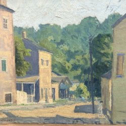 Russell “Harry R” Harrison Townsend [1885-1968] Indiana artist : <i>Indiana town</i>, ca.1920.