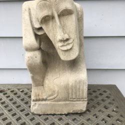 [unattributed] United States Moderne thinking man gargoyle, ca.1940.