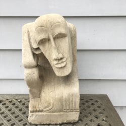 [unattributed] United States Moderne thinking man gargoyle, ca.1940.