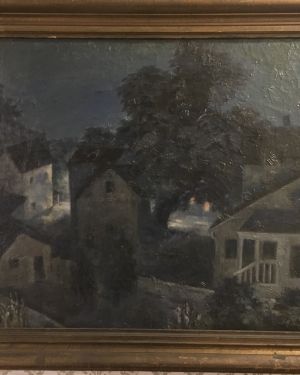 [unattributed] French school : <i>Town at night</i>, ca.1946.
