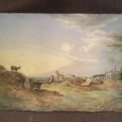 [unattributed] : Sunset with animals and people, ca.1790
