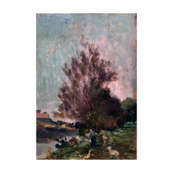 [unattributed] : <i>Landscape with figures and animals</i>, ca.1885.