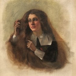 Francis Davis Millet [1846-1912] American artist : <i>Hester Prynne, The Scarlett [sic] Letter</i>, ca.1908.