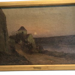 Jean Eugène Julien Massé [1856-1950] French : <i>Home in a landscape</i>, 1885.