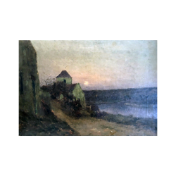 Jean Eugène Julien Masse [1856-1950] French : Home in a landscape, ca.1880.