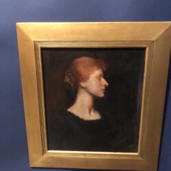 [unattributed] American portrait painting : u<i>Jessica, after Dennis Bunker</i>Circa 1920’s  Copy