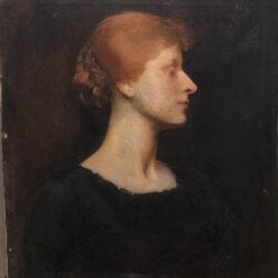 [unattributed] American portrait painting : Jessica, after Dennis Bunker, ca.1900s.