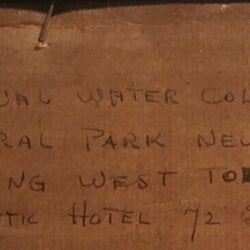 John "Jan" Zwara [1880-1951] : Central Park looking west towards the Majestic Hotel, 72nd Street, New York, NY, ca.1930s-ca.1940s.