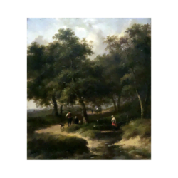 Jan Evert Morel II [1835-1905] : <i>Figures in a landscape</i>, ca.1880s.