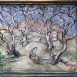 Adolf Hildenbrand [1881-1944] Early German Modernism : <i>Early modernist figures in a landscape</i>, ca.1900.