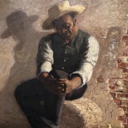 (James) Joshua Biehn (Bean) [1851?-1935?, fl. 1891-1932] : <i>Man with a dog</i>, 1891.