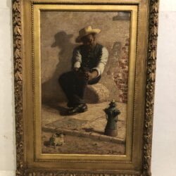 (James) Joshua Biehn (Bean) [1851?-1935?, fl. 1891-1932] : <i>Man with a dog</i>, 1891.