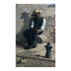 (James) Joshua Biehn (Bean) [1851?-1935?, fl. 1891-1932] : <i>Man with a dog</i>, 1891.