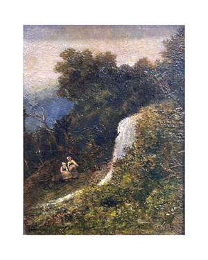 <b>Thomas Creswick [1811-1869]</b> : <i>A Welsh waterfall (possibly the upper falls at Llugwy)</i>, 1855.