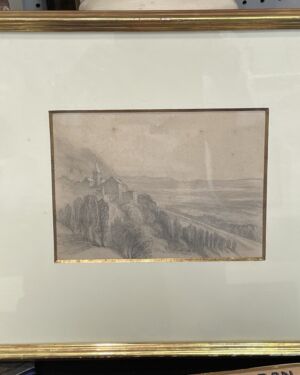 <b>John Brett [1830-1902]</b> : <i>Hillside town (possibly Calstock, Cornwall)</i>, ca.1870s.