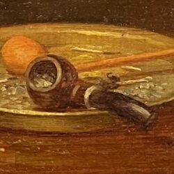 Edward Lamson Henry [1841-1919] : Trompe l’oeil still-life pipes and matches, 1885.