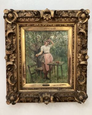 Ernst Nowak [ 1851/53 – 1919 ] Austrian “Would you like an Apple “ circa 1890