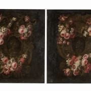 Att Gaspar Verbruggen(1664-1730) Flemish “ Floral Garlands Framing Roman Emperor and Empress”circa 1690-1710