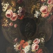 Att Gaspar Verbruggen(1664-1730) Flemish “ Floral Garlands Framing Roman Emperor and Empress”circa 1690-1710