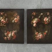 Att Gaspar Verbruggen(1664-1730) Flemish “ Floral Garlands Framing Roman Emperor and Empress”circa 1690-1710